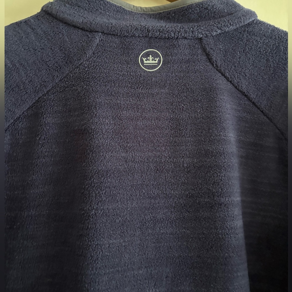 Peter Millar Men's Navy Zip-Up Crown Sport Fleece Sweater - Picture 4 of 10